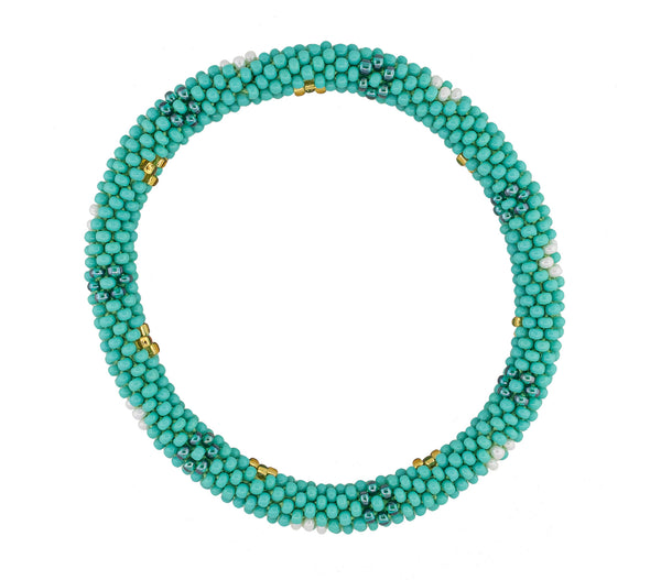 8 inch Roll-On® Bracelet <br> Aquamarine Flower