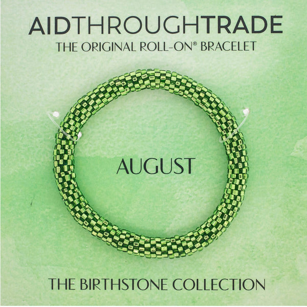 <br> 8&quot Birthstone Roll-On® Bracelets <br> August