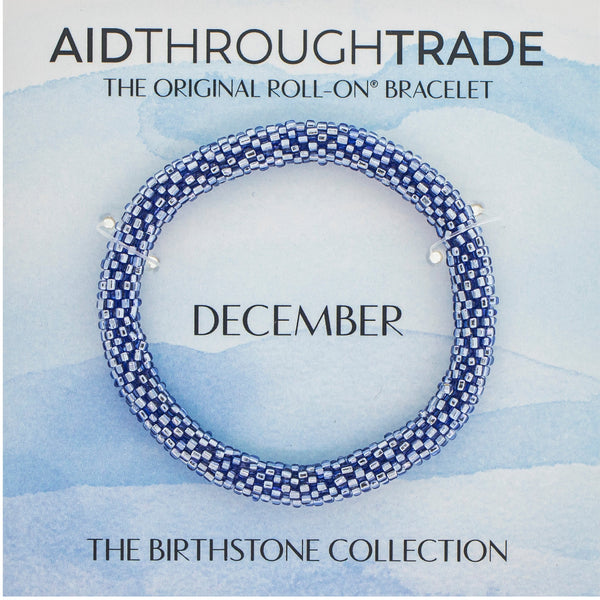 <br>8 inch  Birthstone Roll-On® Bracelets <br> December