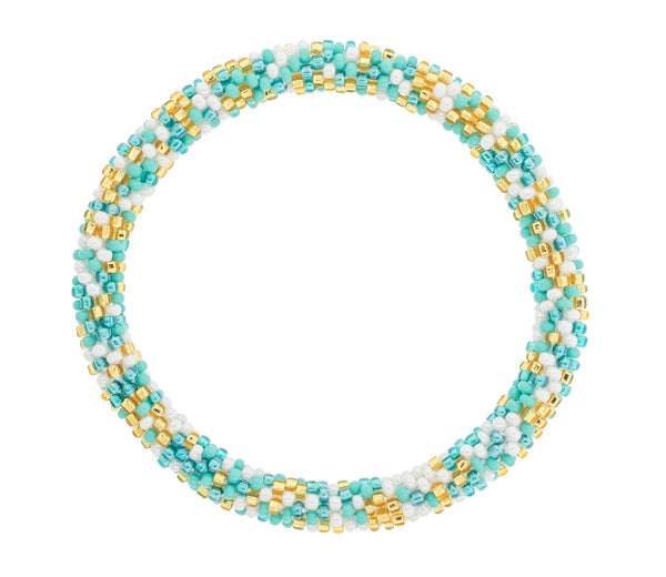 8&quot Roll-On® Bracelet <br> Aquamarine Speckled