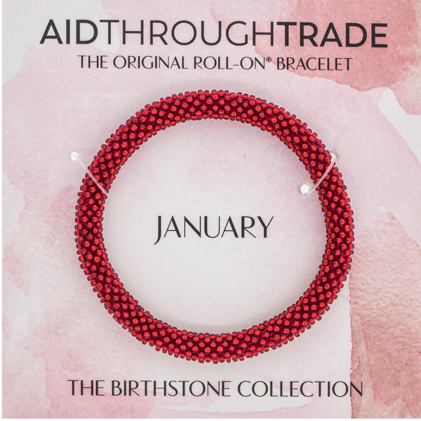 <br> 8 inch  Birthstone Roll-On® Bracelets <br> January