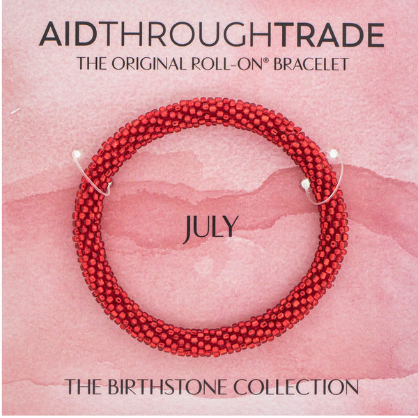 <br>8 inch Birthstone Roll-On® Bracelets <br> July