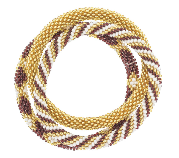 Game Day Roll-On® Bracelets <br> Burgundy & Gold