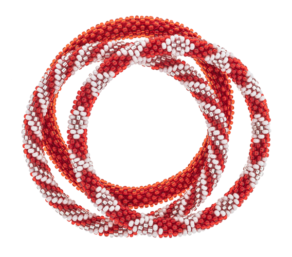 Game Day Roll-On® Bracelets <br> Red & White