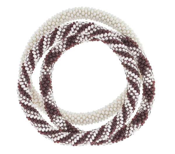 Game Day Roll-On® Bracelets <br> Maroon & White