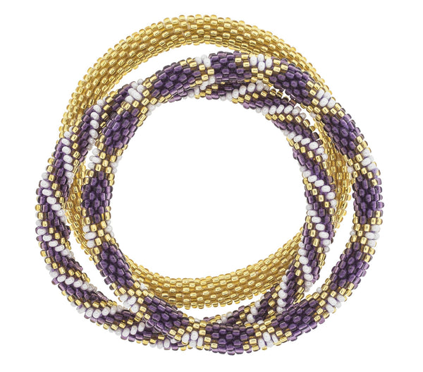 Game Day Roll-On® Bracelets <br> Purple & Gold