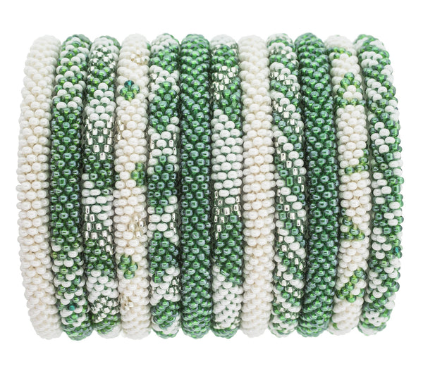 Game Day Roll-On® Bracelets <br> Green & White