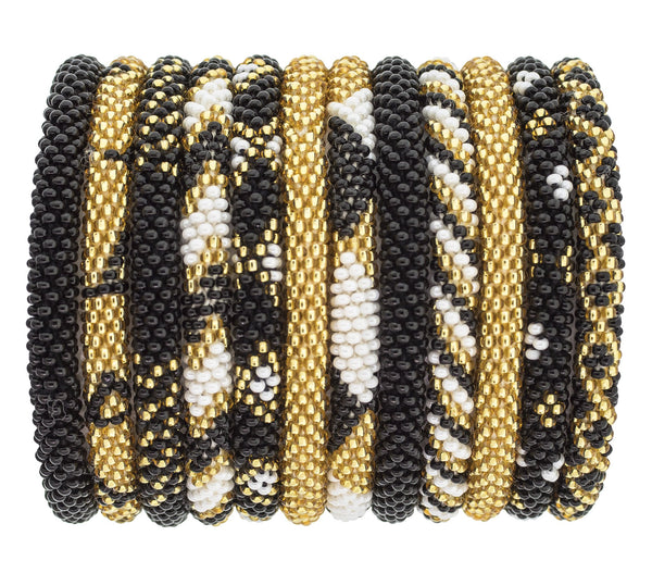 Game Day Roll-On® Bracelets <br> Gold, White & Black