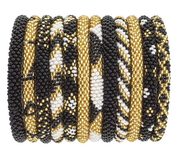 Game Day Roll-On® Bracelets <br> Gold, White & Black