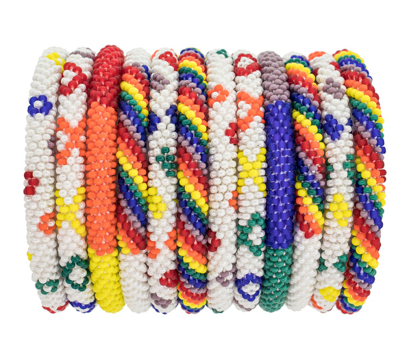 Wholesale 6Pcs 6 Colors Glass Beaded Crochet Stretch Bracelets Set -  Pandahall.com