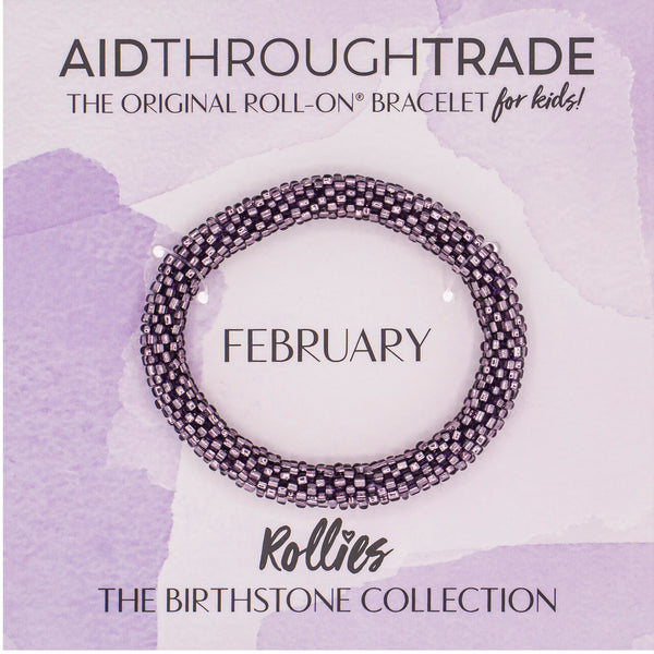 ***NEW*** Rollies® (Kids) Birthstone Roll-On® Bracelet <br> February