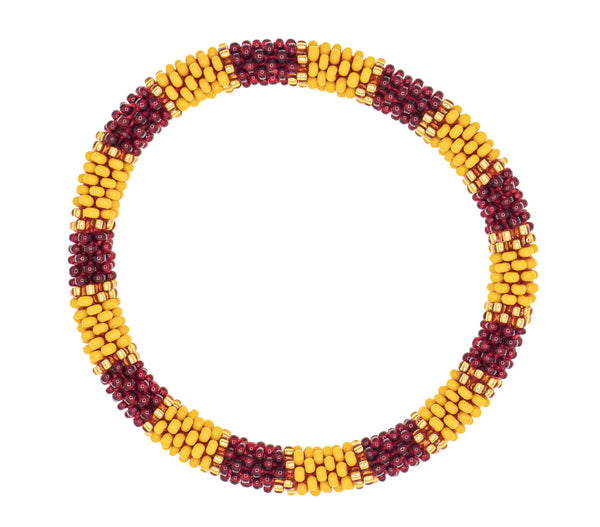 Game Day Roll-On® Bracelet <br> Burgundy & Yellow