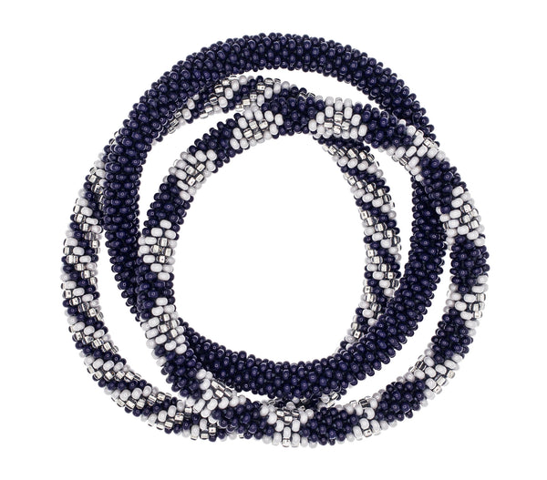 Game Day Roll-On® Bracelets <br> Navy & Silver