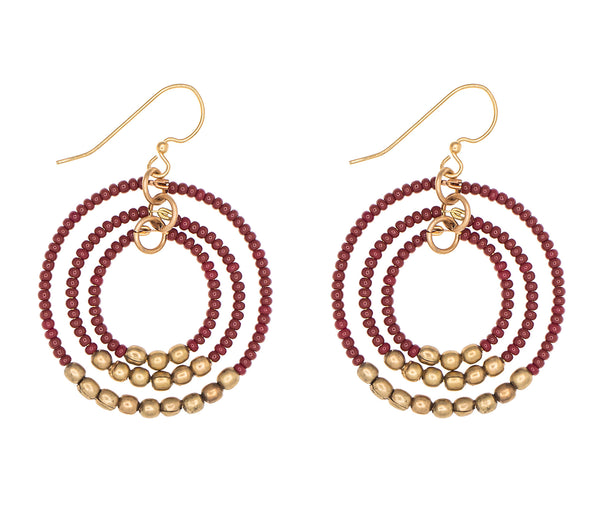 <br>Gyroscope Earring <br> Garnet