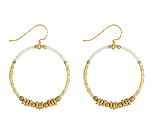 <br> Colorblocked Brass Hoops <br> Honey
