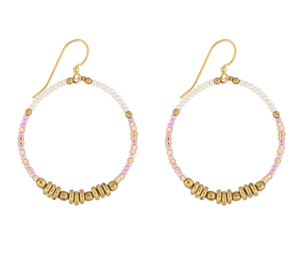 <br> Colorblocked Brass Hoops <br> Hibiscus