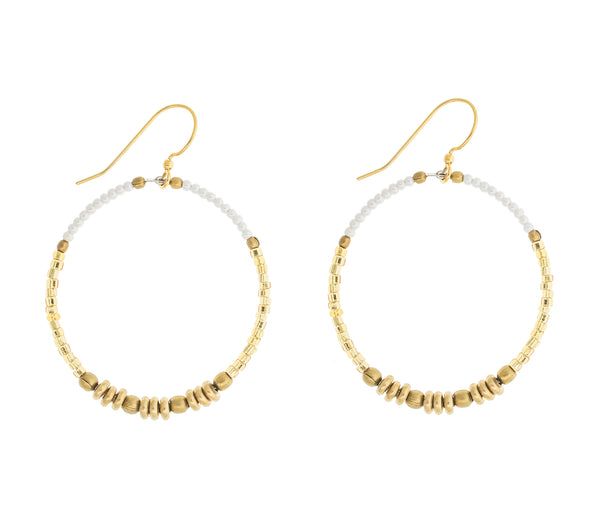 <br> Colorblocked Brass Hoops <br> Gold