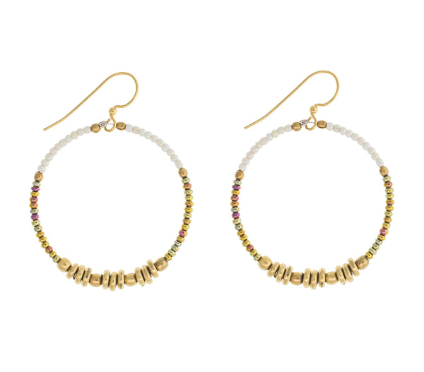 <br> Colorblocked Brass Hoops <br> Brass