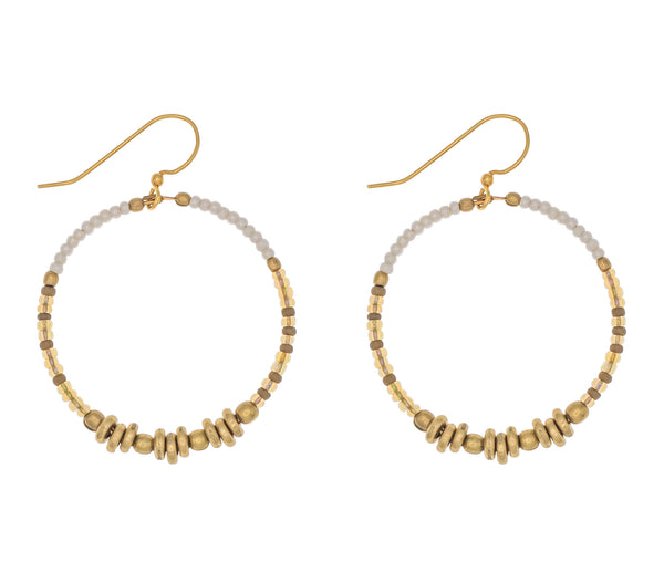 <br> Colorblocked Brass Hoops <br> Jaguar