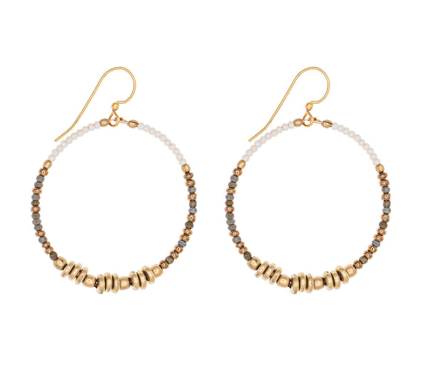 <br> Colorblocked Brass Hoops <br> Hazel