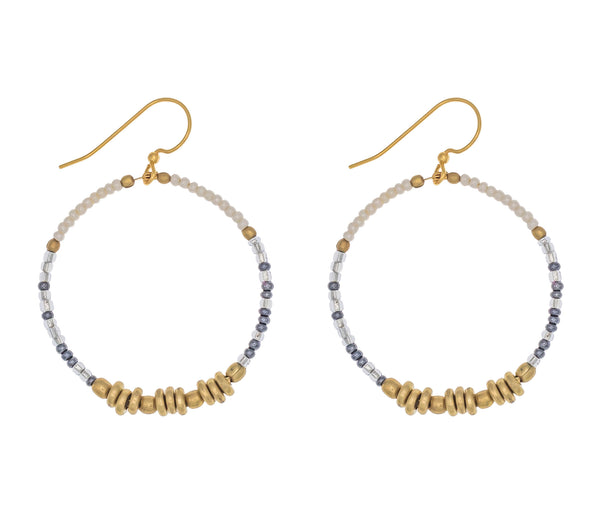 <br> Colorblocked Brass Hoops <br> Elemental