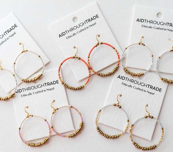 <br> Colorblocked Brass Hoop <br> Mystery