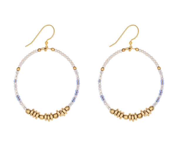 <br> Colorblocked Brass Hoops <br> Seaside