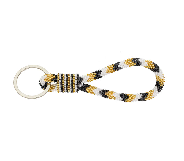 Game Day Roll-On® Keychain <br> - Gold, White & Black