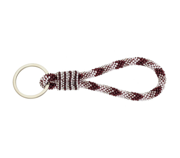 Game Day Roll-On® Keychain <br> - Maroon & White