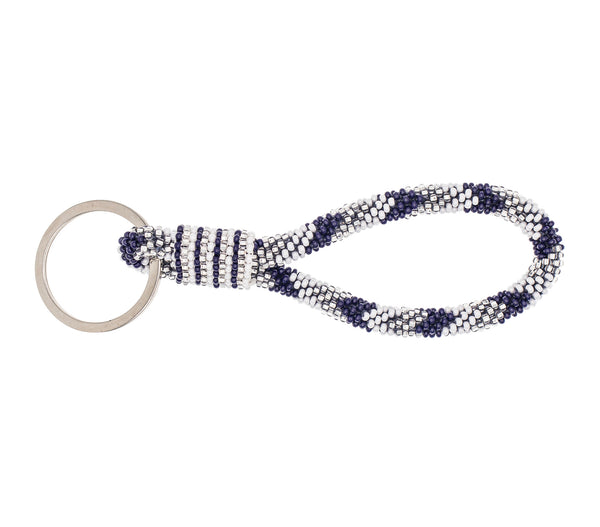 Game Day Roll-On® Keychain <br> Navy & Silver
