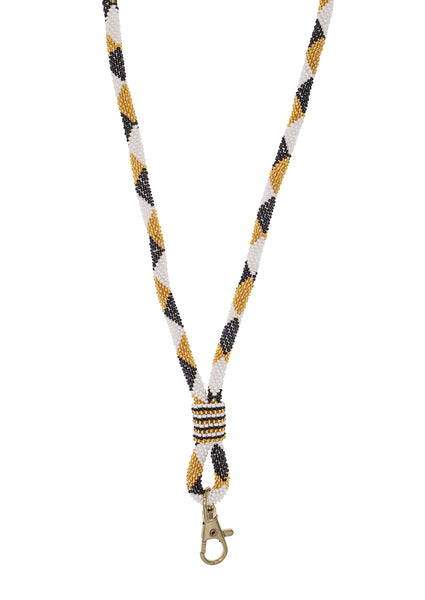 <br>The Roll-On® Lanyard- Game Day <br> Gold, White & Black