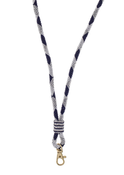 <br>The Roll-On® Lanyard- Game Day <br> Navy & Silver