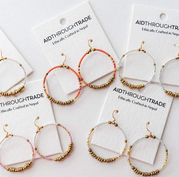 <br> Colorblocked Brass Hoop <br> Mystery