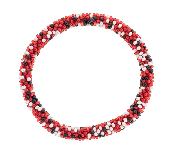 Game Day Roll-On® Bracelet <br> Red, Black, & White Speckled