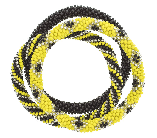 Game Day Roll-On® Bracelets <br> Black & Yellow