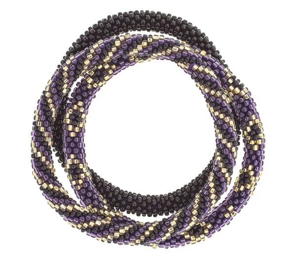 Game Day Roll-On® Bracelets <br> Purple & Black