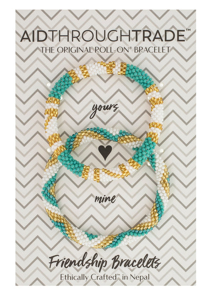 Roll-On® Friendship Bracelets <br> Aquamarine
