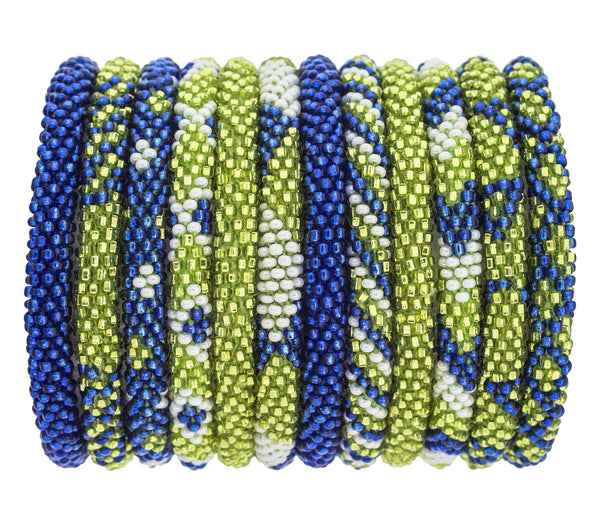 Game Day Roll-On® Bracelets <br> Blue & Green