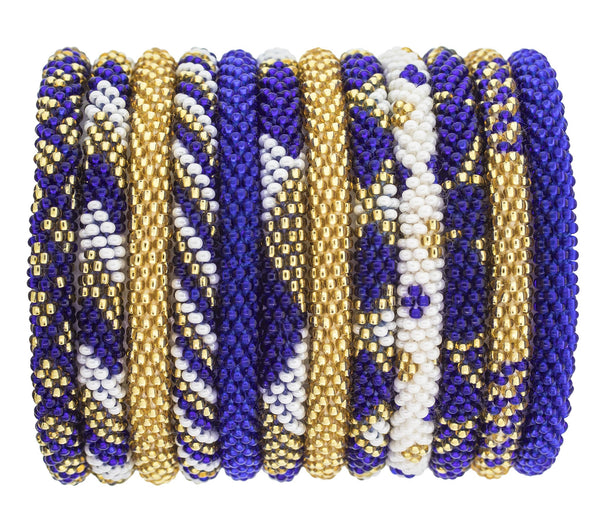 Game Day Roll-On® Bracelets <br> Gold & Navy