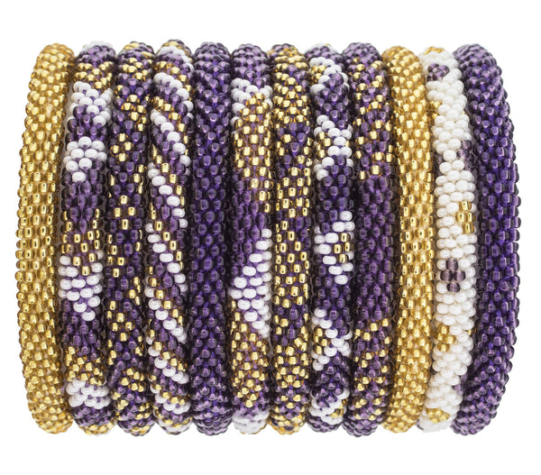 Game Day Roll-On® Bracelets <br> Purple & Gold