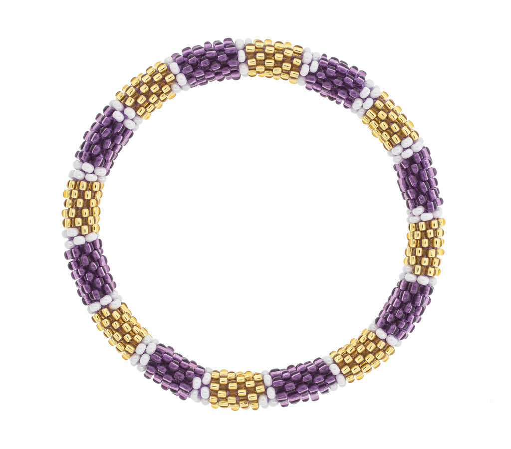 Game Day Roll On Bracelet Purple Gold Aid Through Trade