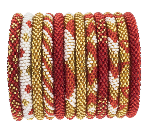 Game Day Roll-On® Bracelets <br> Red & Gold