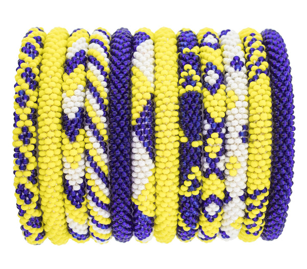 Game Day Roll-On® Bracelets <br> Yellow & Navy