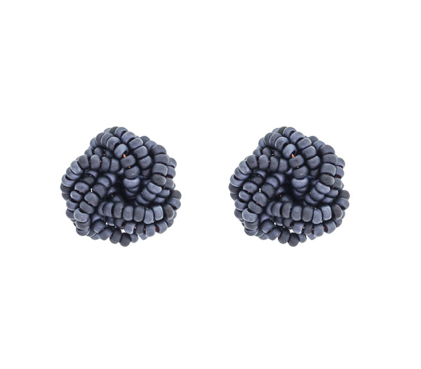 <br>Rosette Earrings<br> Midnight Blue
