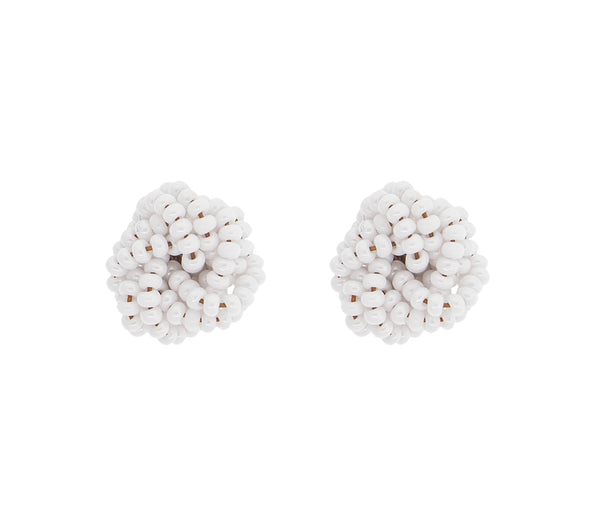 <br>Rosette Earrings<br> White