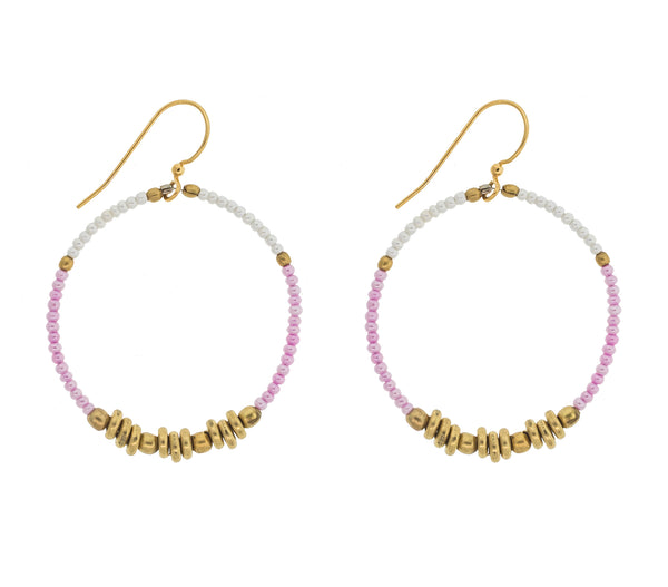 <br> Colorblocked Brass Hoops <br> Tulip