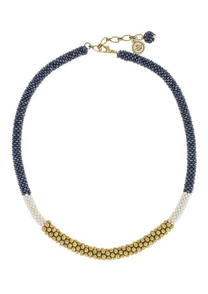 <br>The Golden Division Necklace <br> Midnight Blue